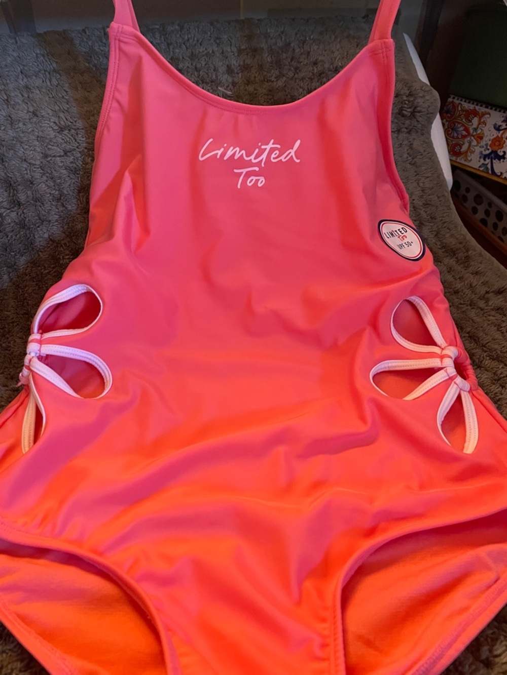 Limited Too Bright Pink One-Piece Swimsuit with Side Knot Cutouts